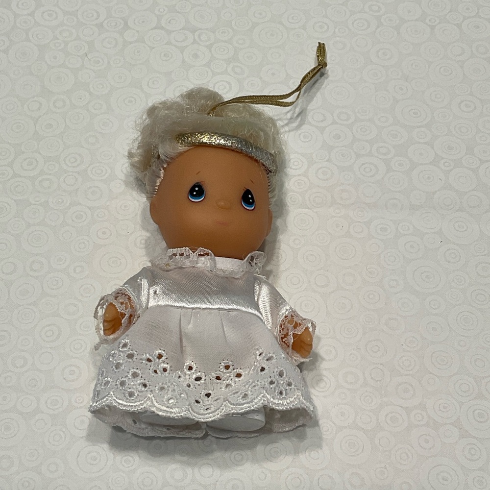 Precious Moments Porcelain Charming Angel Doll with Golden Wings